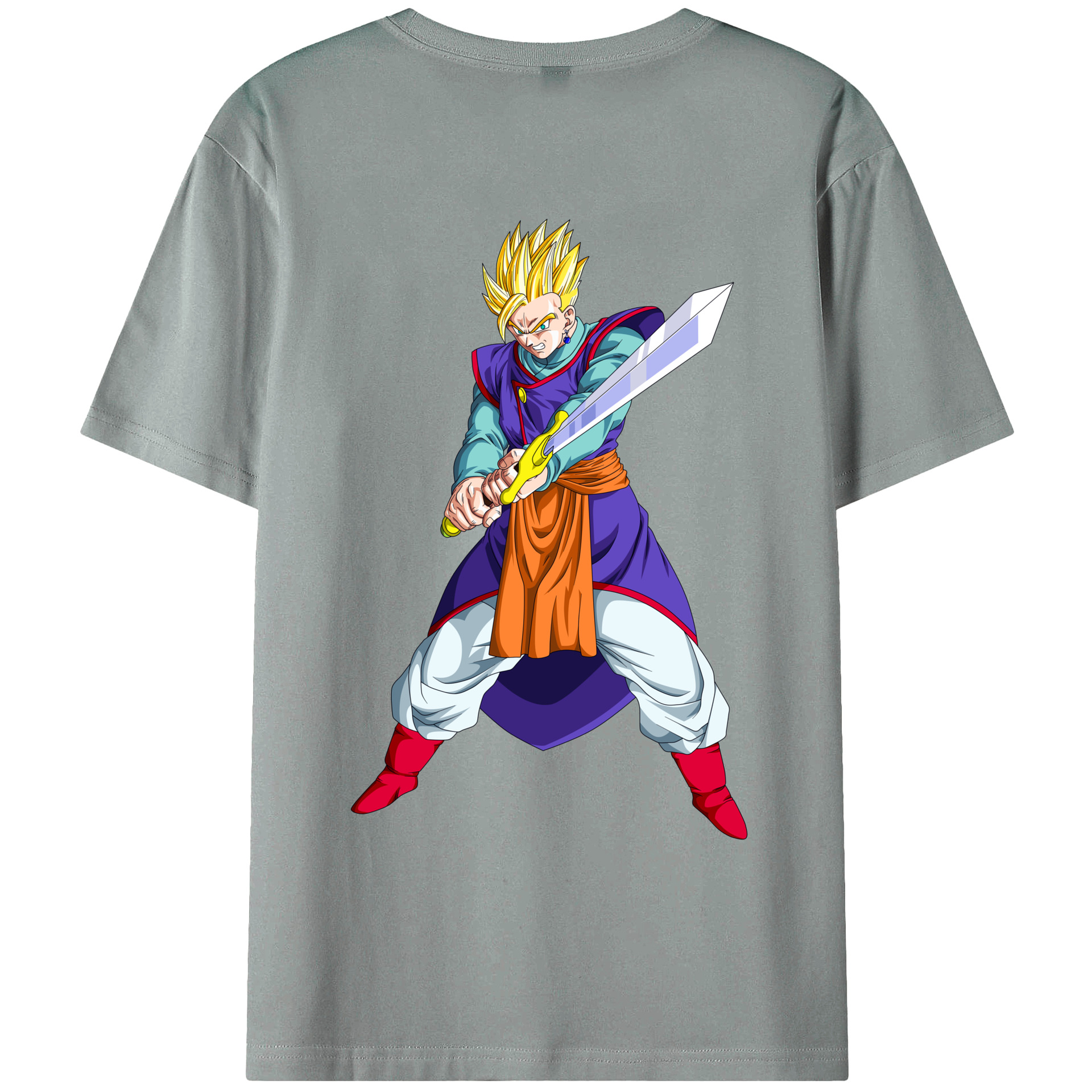 （画像用） ドラゴンボール 孫 悟飯（そんごはん）DRAGON BALL Son Gohan 綿100％ メンズ半袖Tシャツ（バックプリント） 通気性
